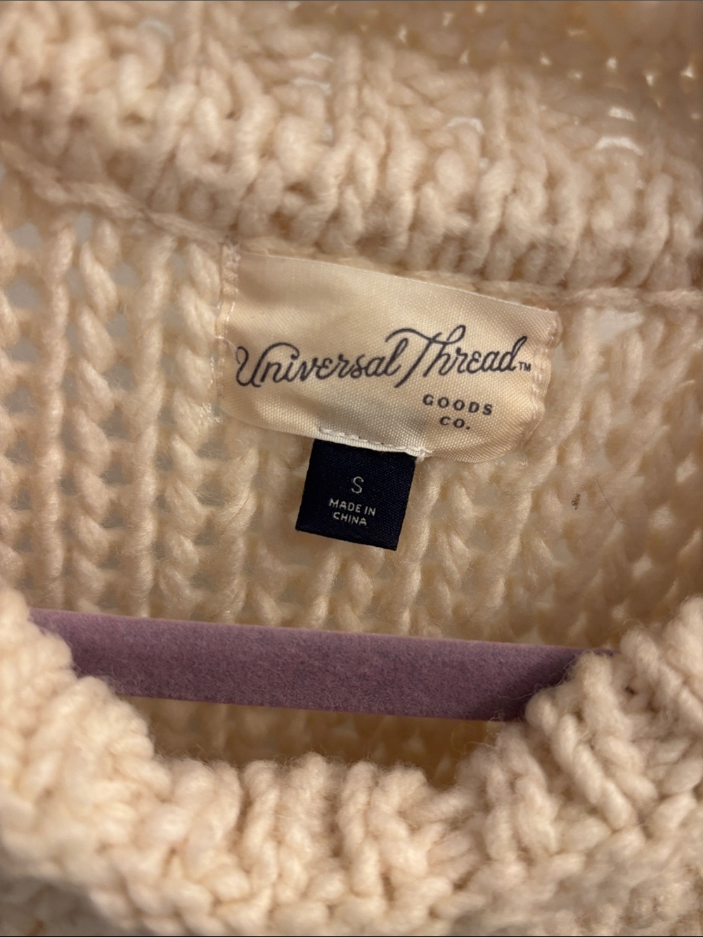 Universal Thread Cream Cable-Knit Sweater - Picture 2 of 3